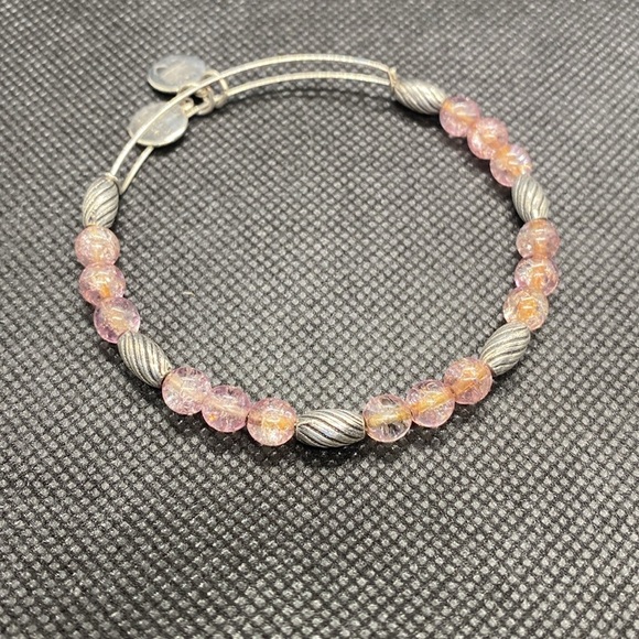 Alex & Ani Set of 3/Silver&Crystal Beaded & October Birthstone Charm Bangles/GC - Picture 7 of 9